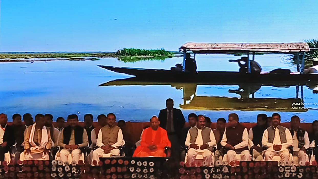 Chief Minister Yogi Adityanath in vajeerganj in Gonda.