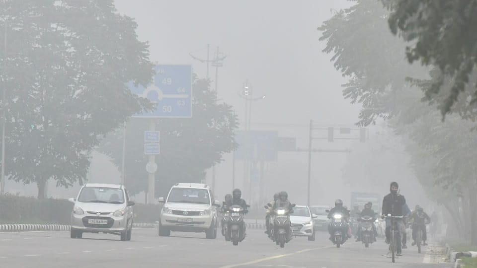 Fog in Chandigarh cold wave