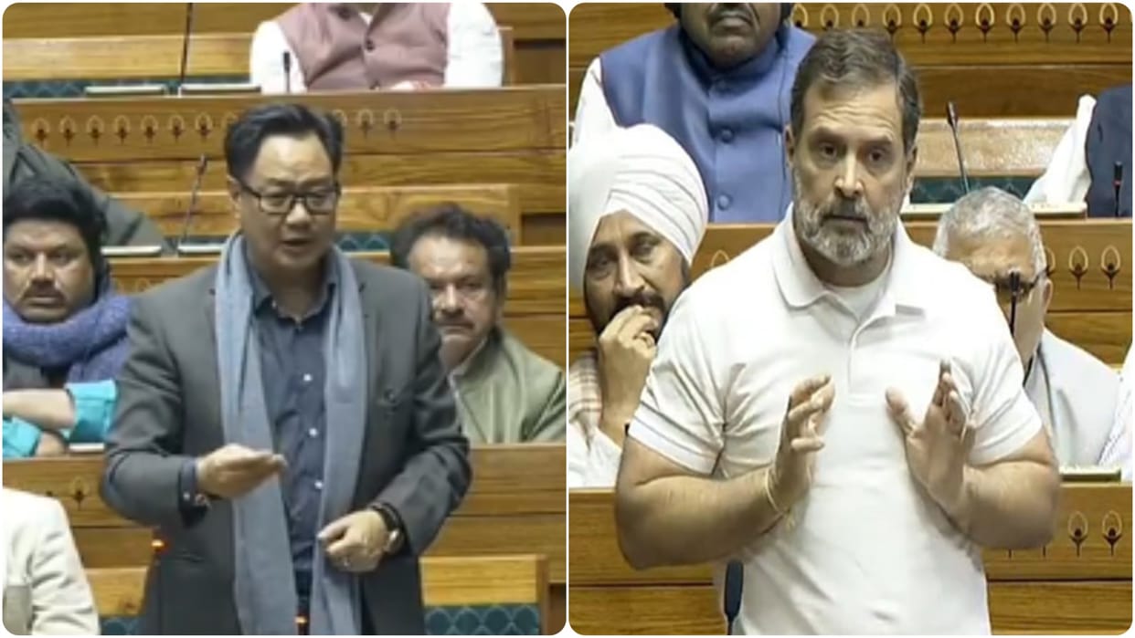 Parliamentary Affairs Minister Kiren Rijiju slams Rahul Gandhi for 'telling lies' in Lok Sabha, News in hindi