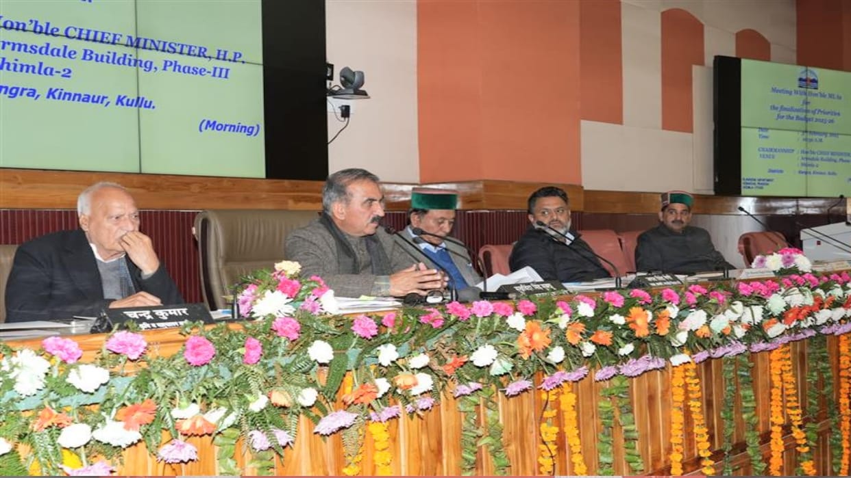 CM sukhvinder Sukhu held budget priority meeting with MLAs, said- Govt got 903.21 crores from NABARD