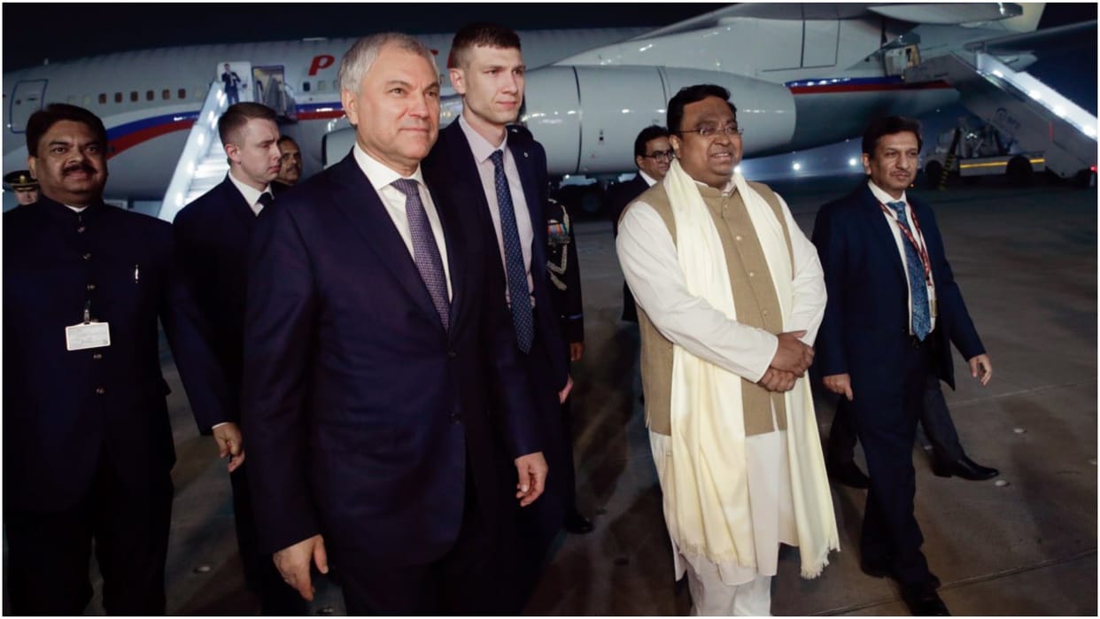 Volodin, close to Russian President Putin, reached India, will hold bilateral talks with officials