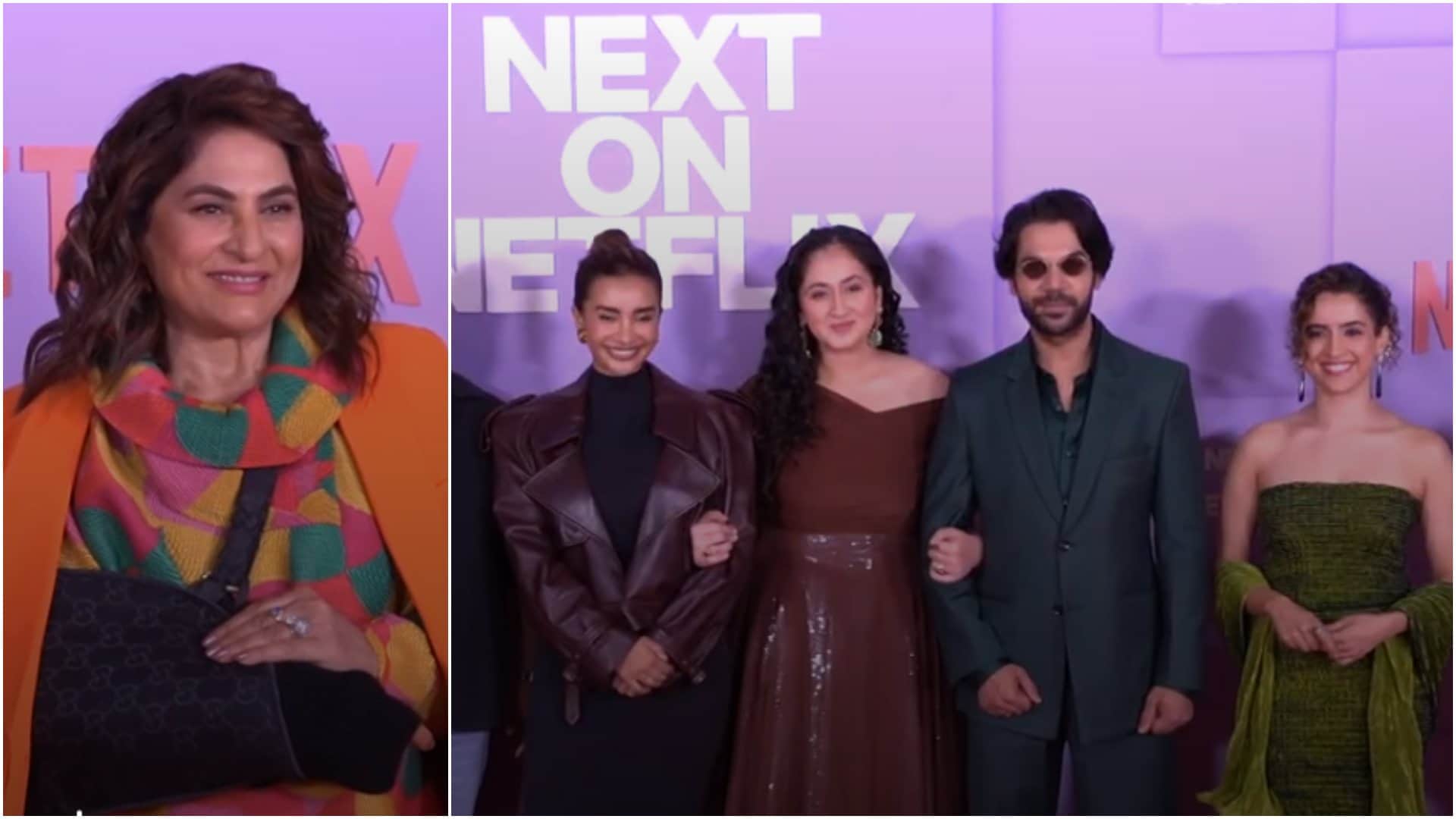saif ali khan to R Madhavan Fatima Sana Shaikh karan johar at red carpet of netflix slate for 2025
