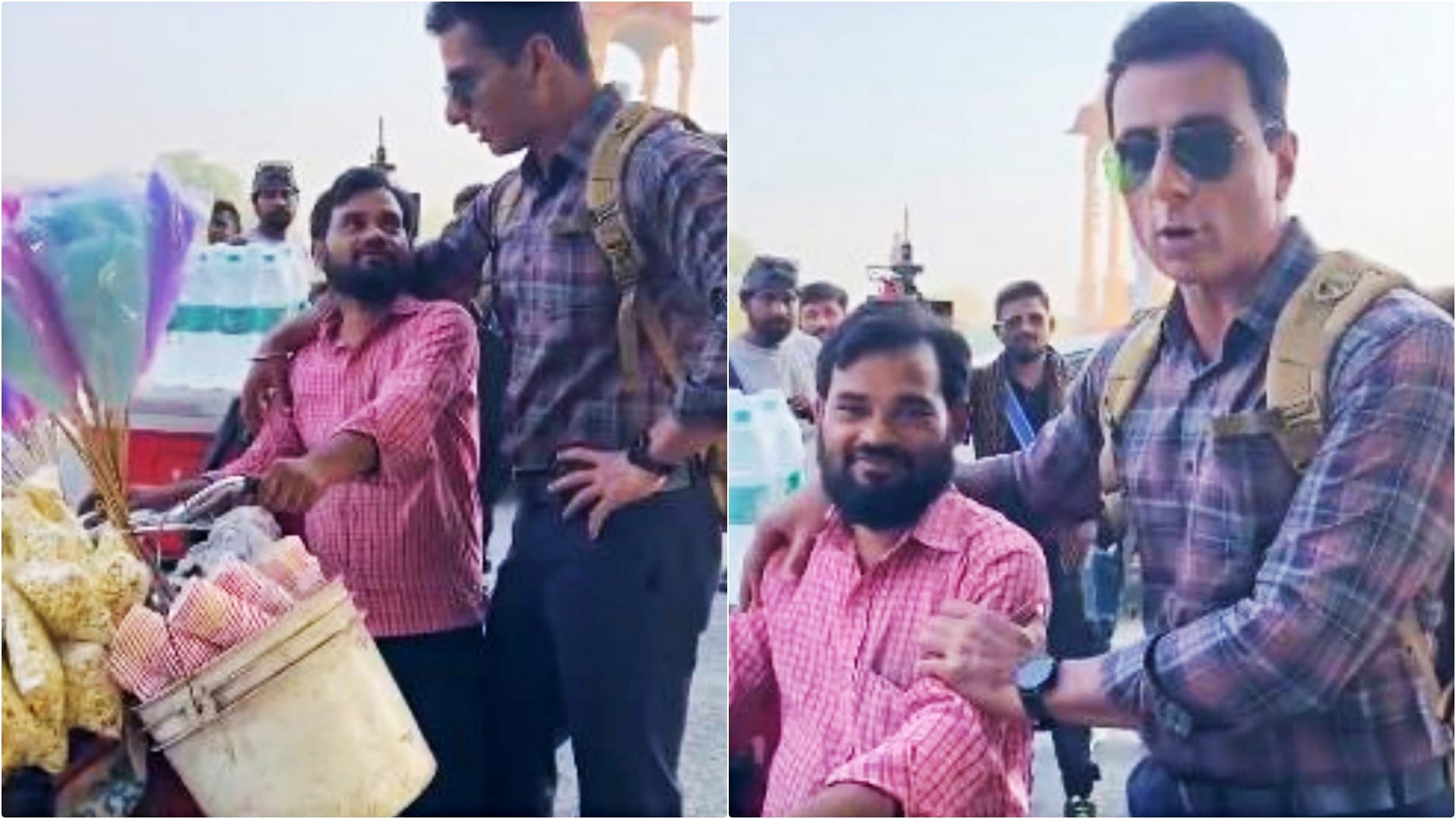 मो. सिकंदर से मिले सोनू सूद (वायरल वीडियो के स्क्रीनग्रैब)