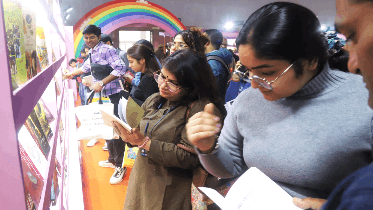 scene of fun and frolic at World Book Fair