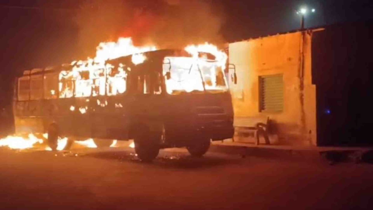 Ajmer News: Fire in a roadways bus parked at Nasirabad bus stand