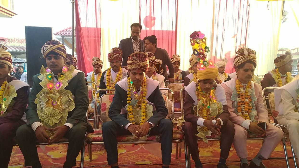 20 couples tied the knot with each other marriage ceremony was performed with chanting of Vedic mantras