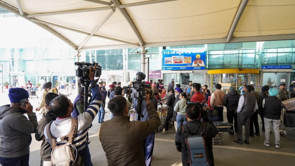 Indians deported from America were handcuffed and shackled