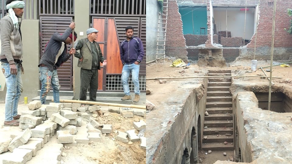 Chandausi Bawdi: Work shed on Bawdi started to protect it from rain, ASI stopped the digging