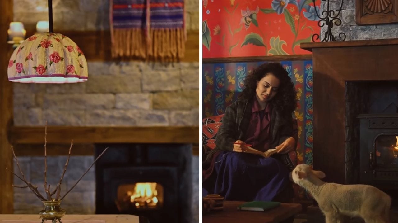 kangana ranaut shares first glimpse of the mountain story cafe in himalayas cosy interiors outdoor view