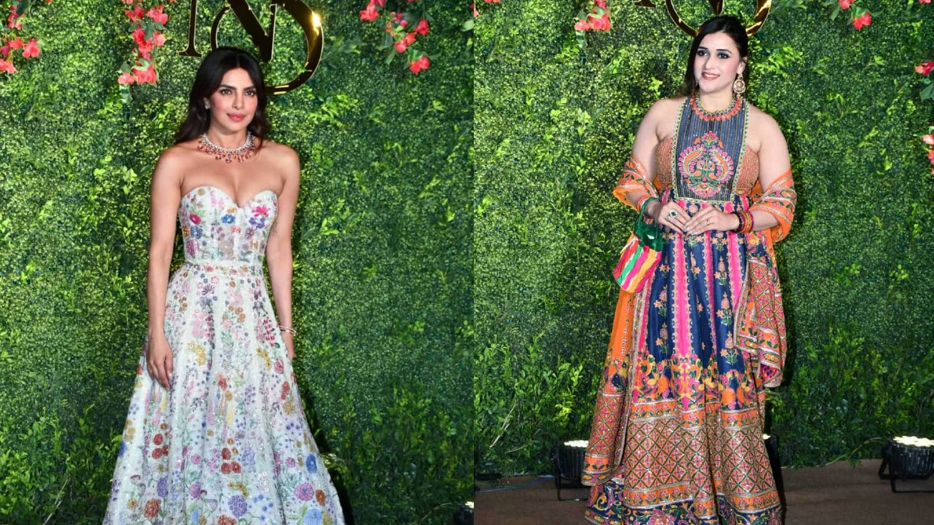 Siddharth Chopra and Neelam Upadhyaya sangeet ceremony priyanka chopra her with in laws mannara kamini chopra
