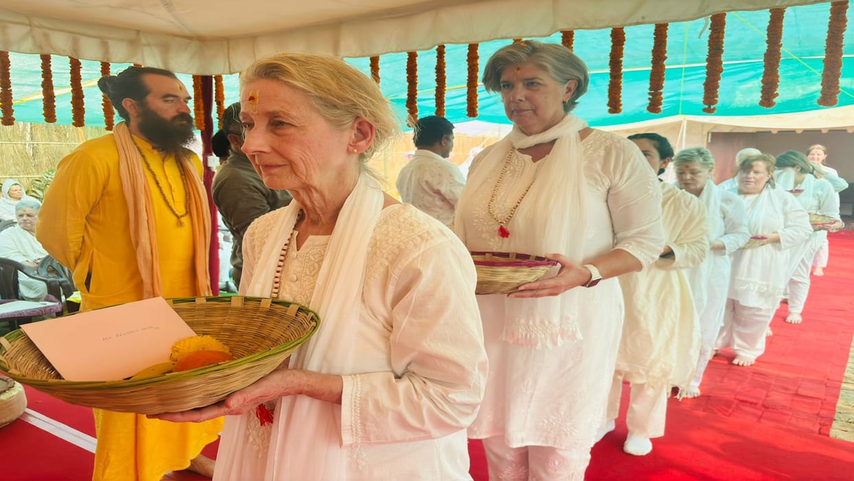 Foreign devotees are drawn towards Sanatan in search of peace, took initiation from Sanatan's Guru.