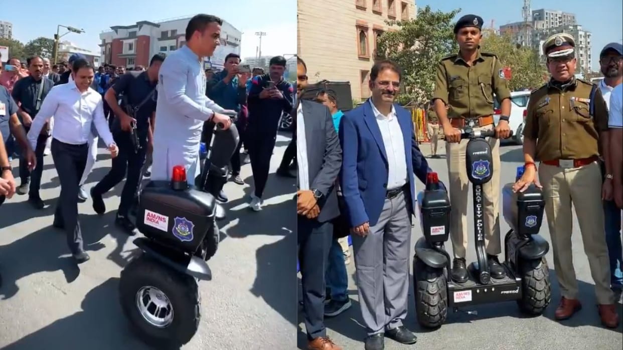 Surat Police Gets Fleet Of Self Balancing Electric scooter To Improve Patrolling In Populated Areas