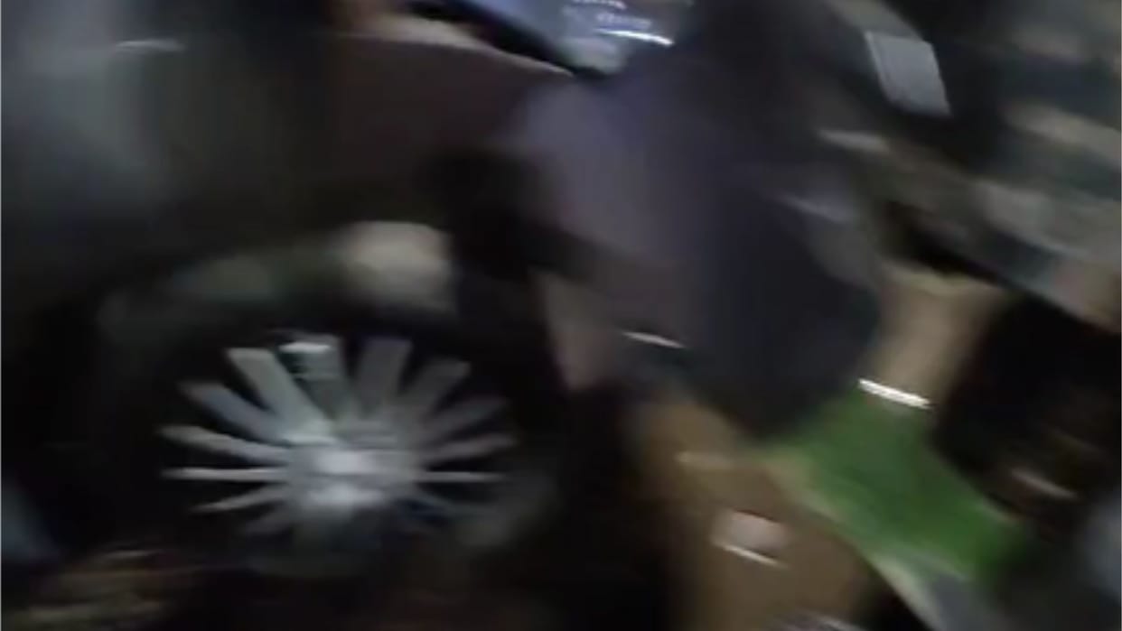 Car collides in the middle of the market five injured chaos at the spot