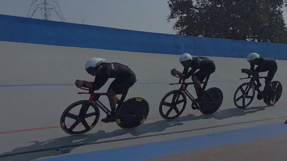 Haryana won gold in track cycling in 38th national games