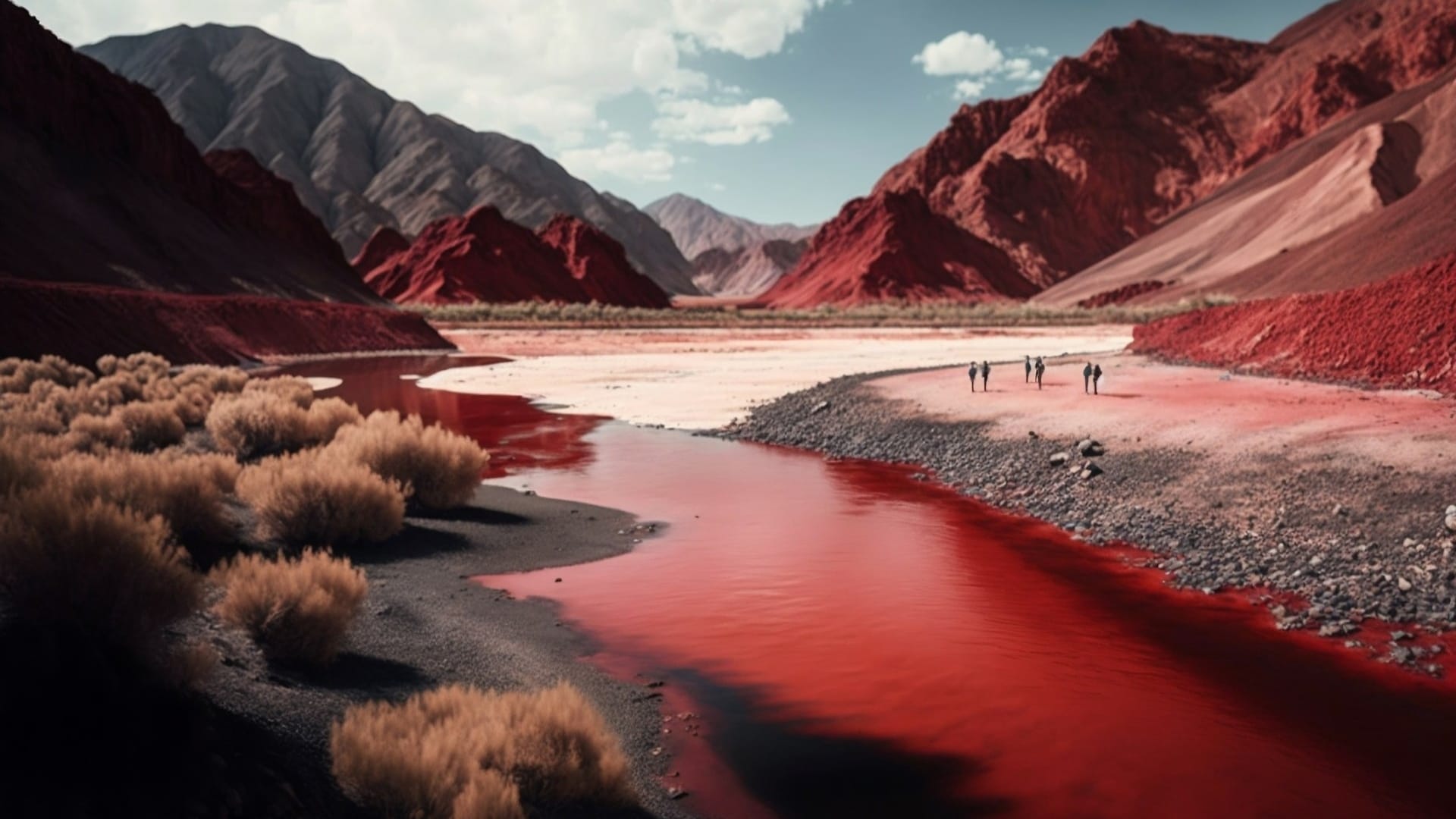 Ajab Gajab River in Argentina turns bright red