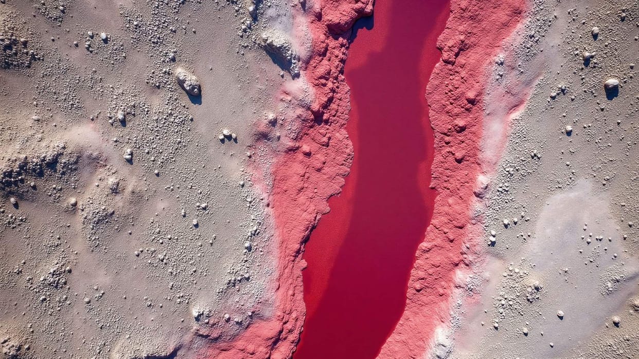 Ajab Gajab River in Argentina turns bright red