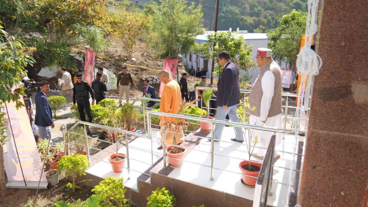 CM Yogi Adityanath Uttarakhand visit seen caressing a child expressed grief over migration and barren fields