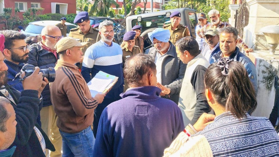 Chandigarh Social Welfare Department officials arrived to vacate Cheshire Bhawan