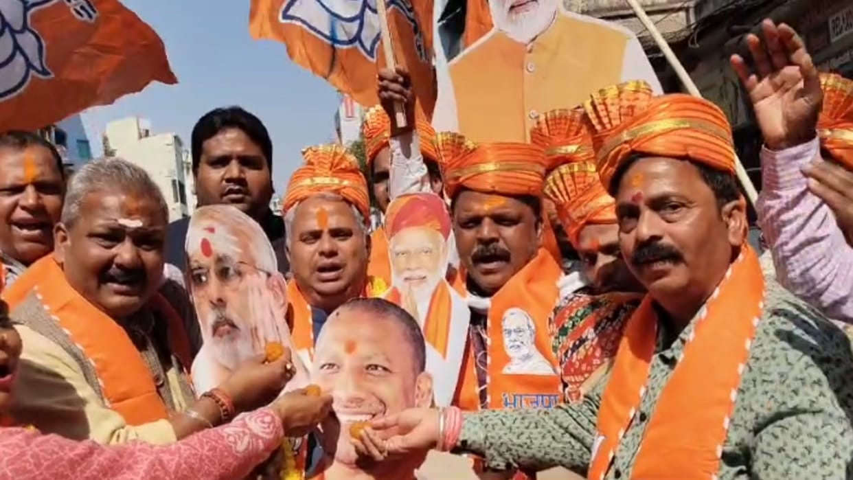 Delhi election results 2025 BJP celebrated in Varanasi