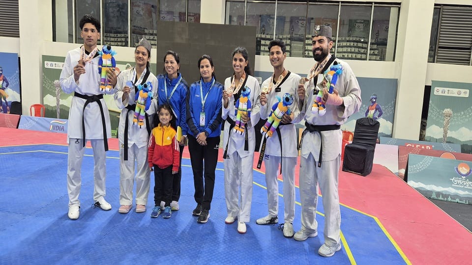 38th National Games: Rishabh Adhikari won bronze medal in under 74 weight category in Taekwondo