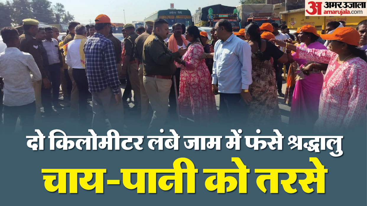 Devotees stuck in traffic jam at Ayodhya border for nine hours