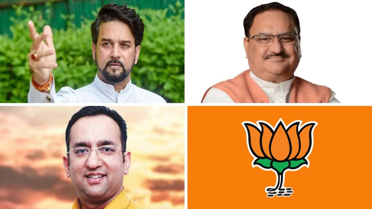 Delhi Elections Nadda Anurag Thakur and Pawan Rana in Delhi victory all three had important responsibilities