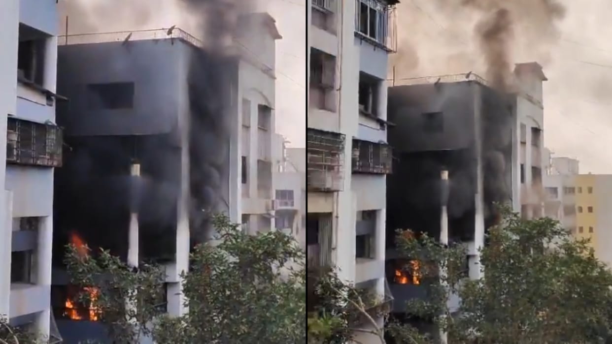 fire broke out at a residential building on NIBM road in Kondhwa Pune