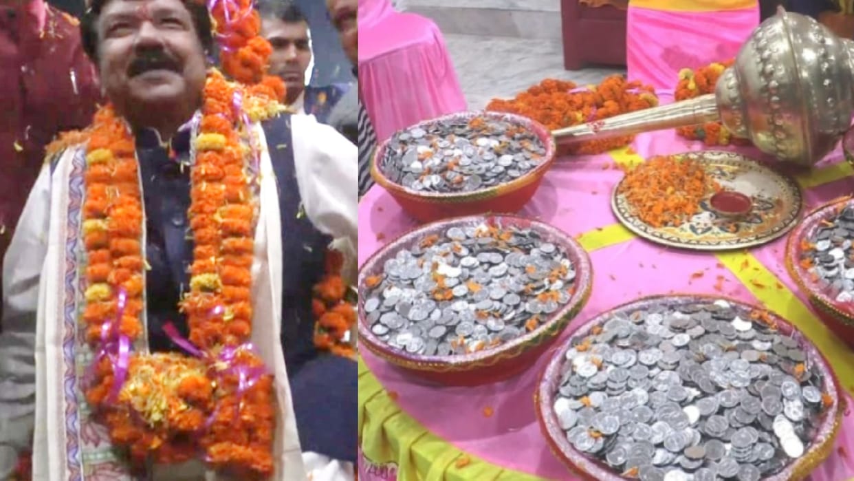 Bihar News: BJP state president weighed with coins, Dilip Jaiswal targets Lalu Tejashwi, Darbhanga