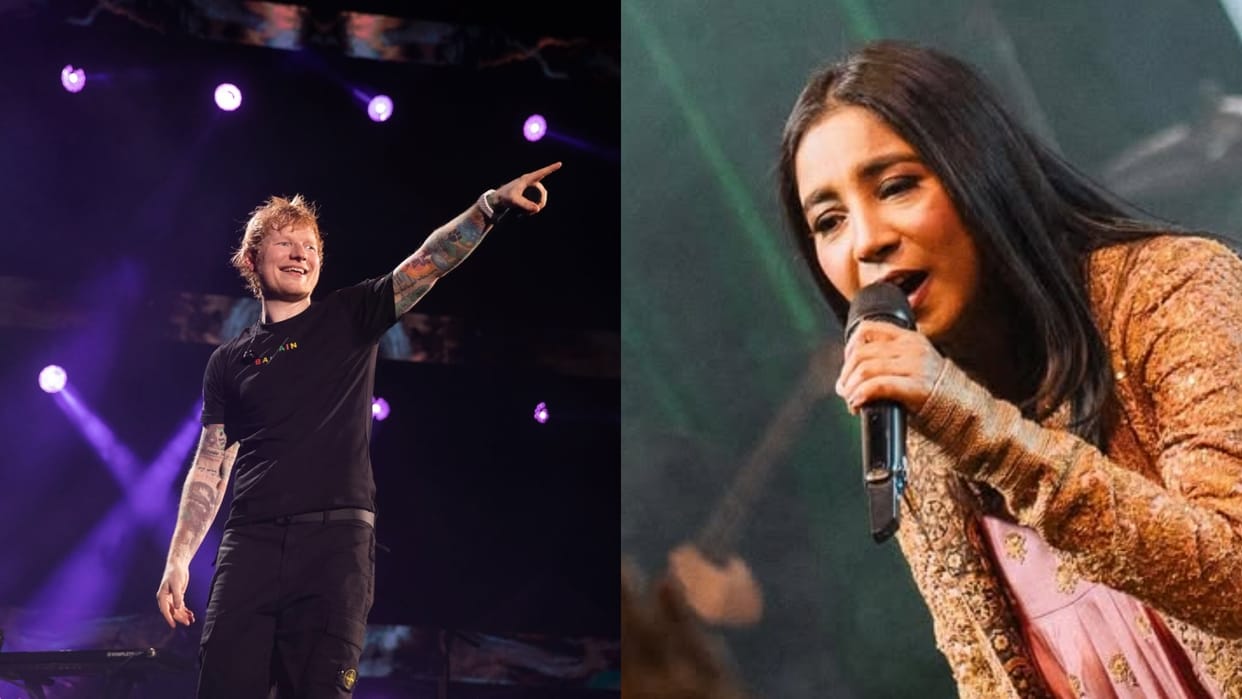 Ed sheeran sings chuttamalle telugu song of devara film with shilpa rao