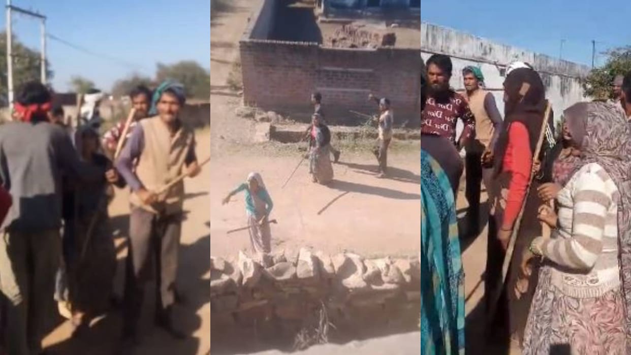 MP News Tension again in village of Gwalior famous Sarpanch murder case men women were seen carrying sticks