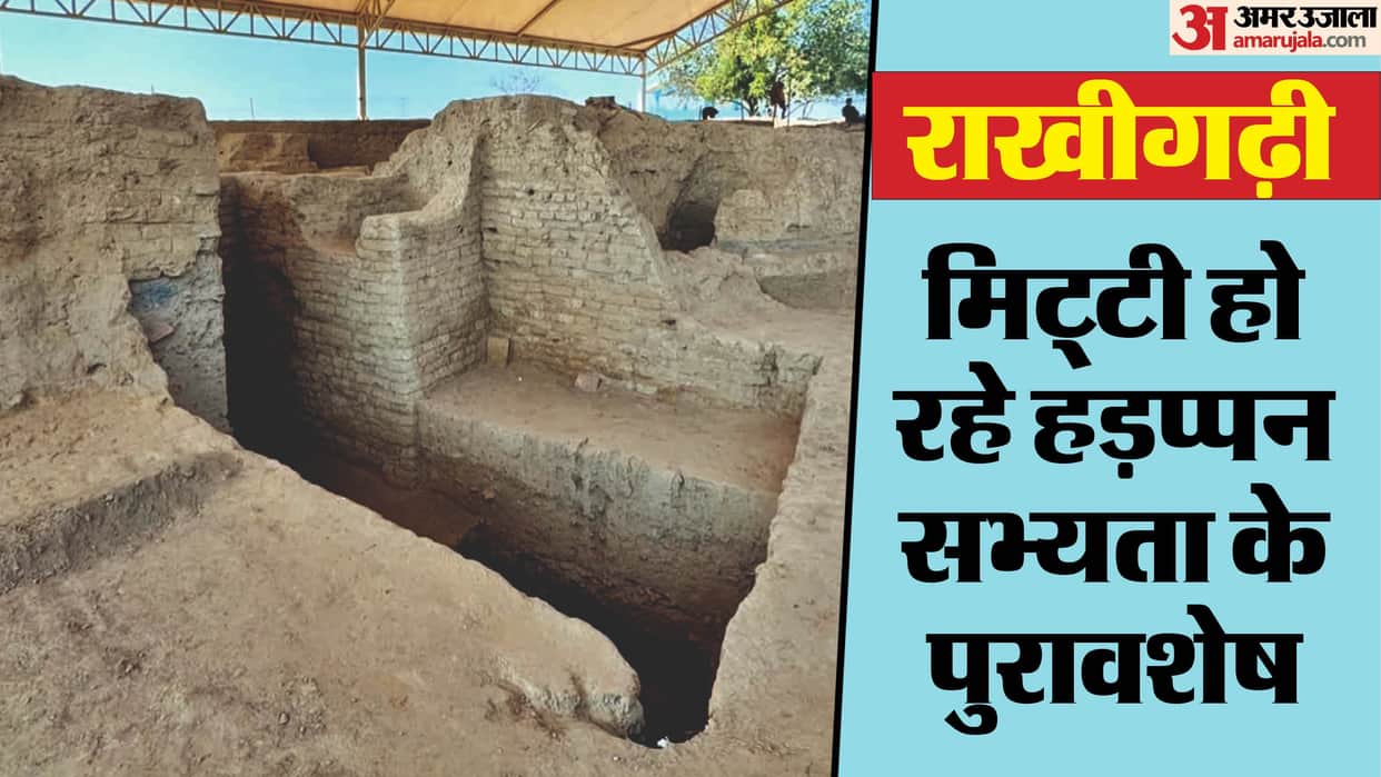 Rakhigarhi Historical heritage under shelter of polythene hisar