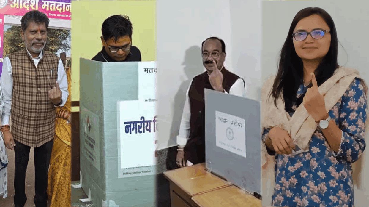 chhattisgarh nikay chunav 2025 voting cg local body election voting in durg raipur korba raigarh bilaspur