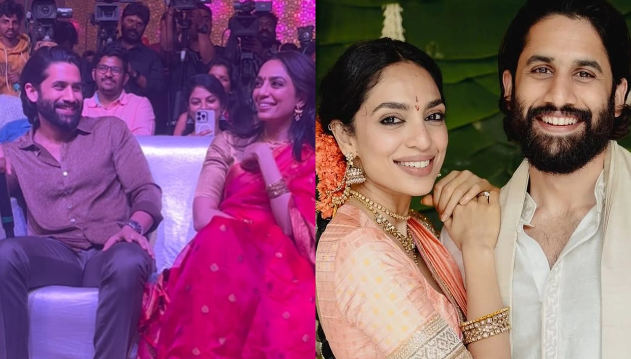 Naga Chaitanya And wife Sobhita Dhulipala Join Film Thandel Success Party