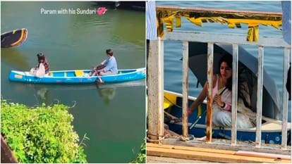 Sidharth Malhotra and janhvi kapoor pictures viral on social media from Param Sundari set