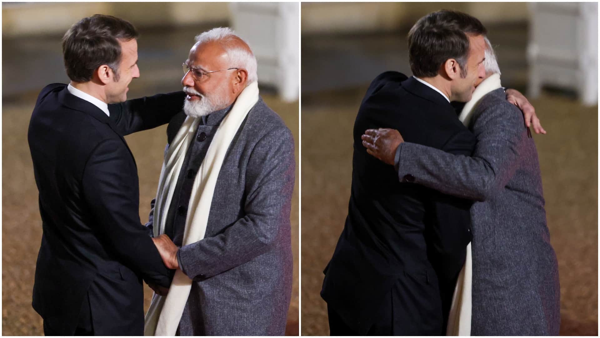 PM Modi Paris Visit: Macron welcomed Narendra Modi in France with hug said you are welcome my friend