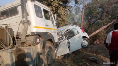 Bahraich: Dumper collides with the car of a family going to Lucknow to get medicines, 5 people of the same fa