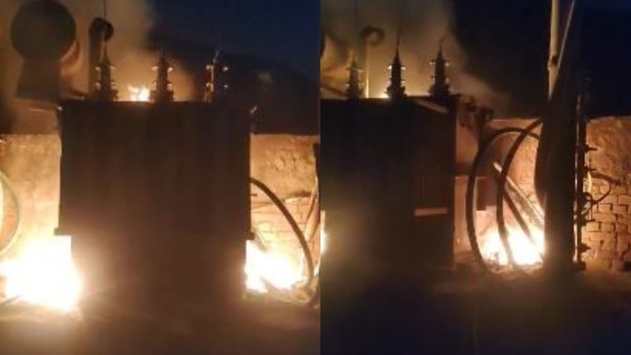 Two transformers caught fire panic spread due to the blast in Bareilly Bakarganj