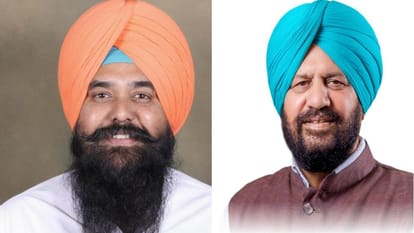 आप सांसद मालविंदर सिंह कंग और भाजपा वरिष्ठ नेता हरजीत सिंह गरेवाल।