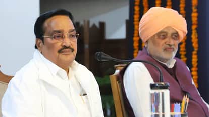 चंडीगढ़ में पत्रकारों को संबोधित करते केंद्रीय जल शक्ति मंत्री सीआर पाटिल।