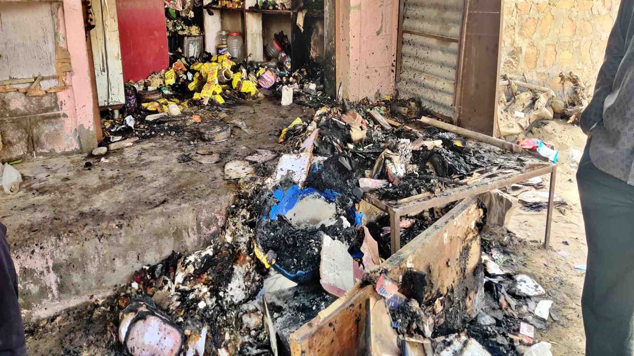 Balotra News: Huge fire in grocery shop in Balotra
