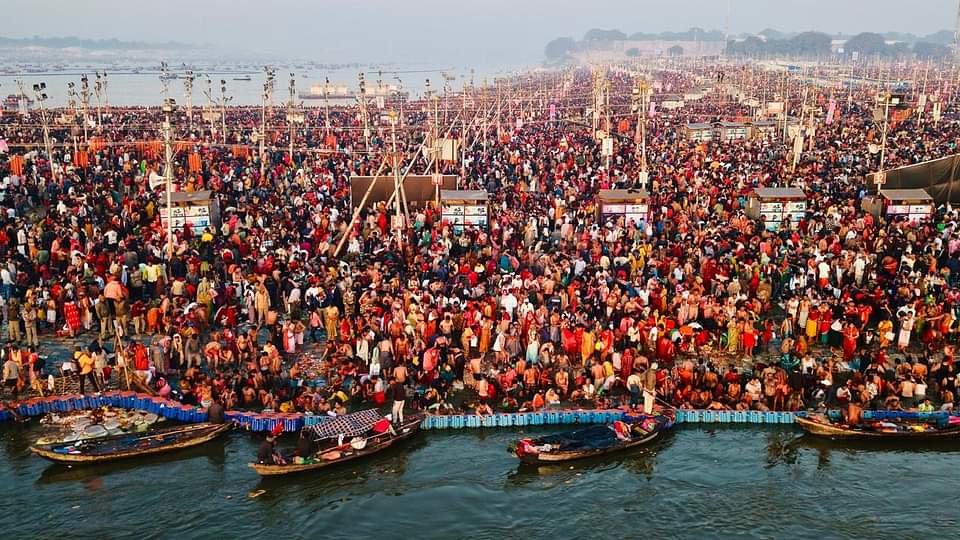 MahaKumbh 2025 Prayagraj Devotees throng Triveni sangam on Magh Purnima see PHOTOS