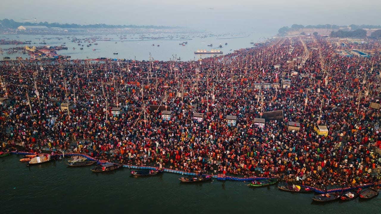 MahaKumbh 2025 Prayagraj Devotees throng Triveni sangam on Magh Purnima see PHOTOS