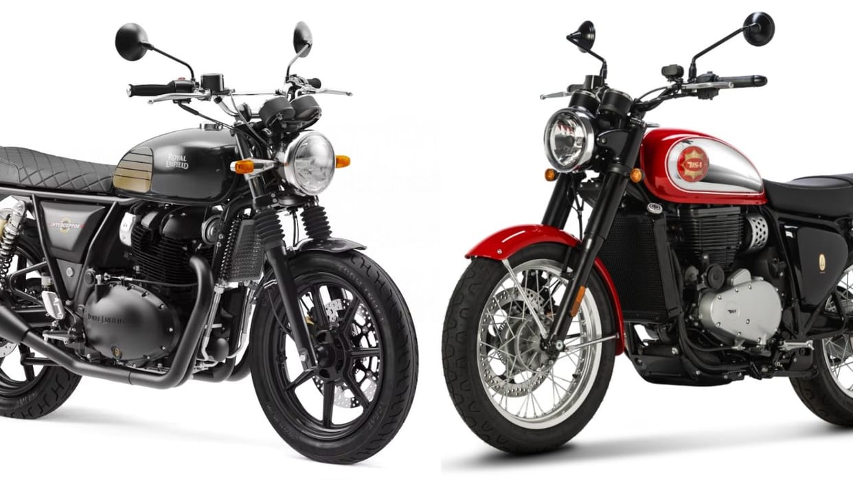 BSA Gold Star vs Royal Enfield Interceptor 650 comparison price features engine gearbox specifications