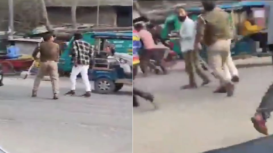Video of policeman slapping youth in Paanth Bazaar goes viral