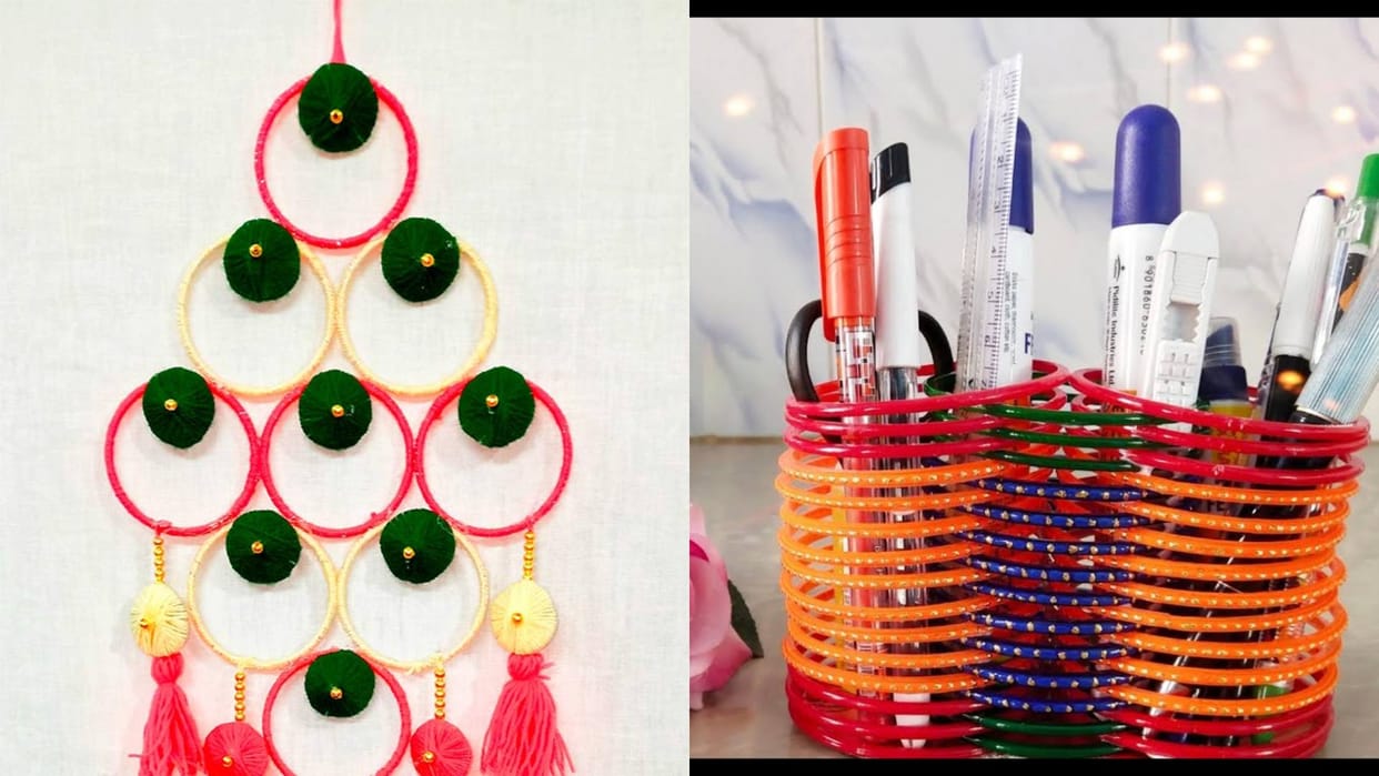 Bangles Decor Decorate your house with old bangles By Following these tips Know the craft Ideas