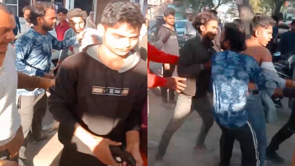 youth pointed gun at salon owner who cut Rahul Gandhi hair In Raebareli crowd caught and handed over to police