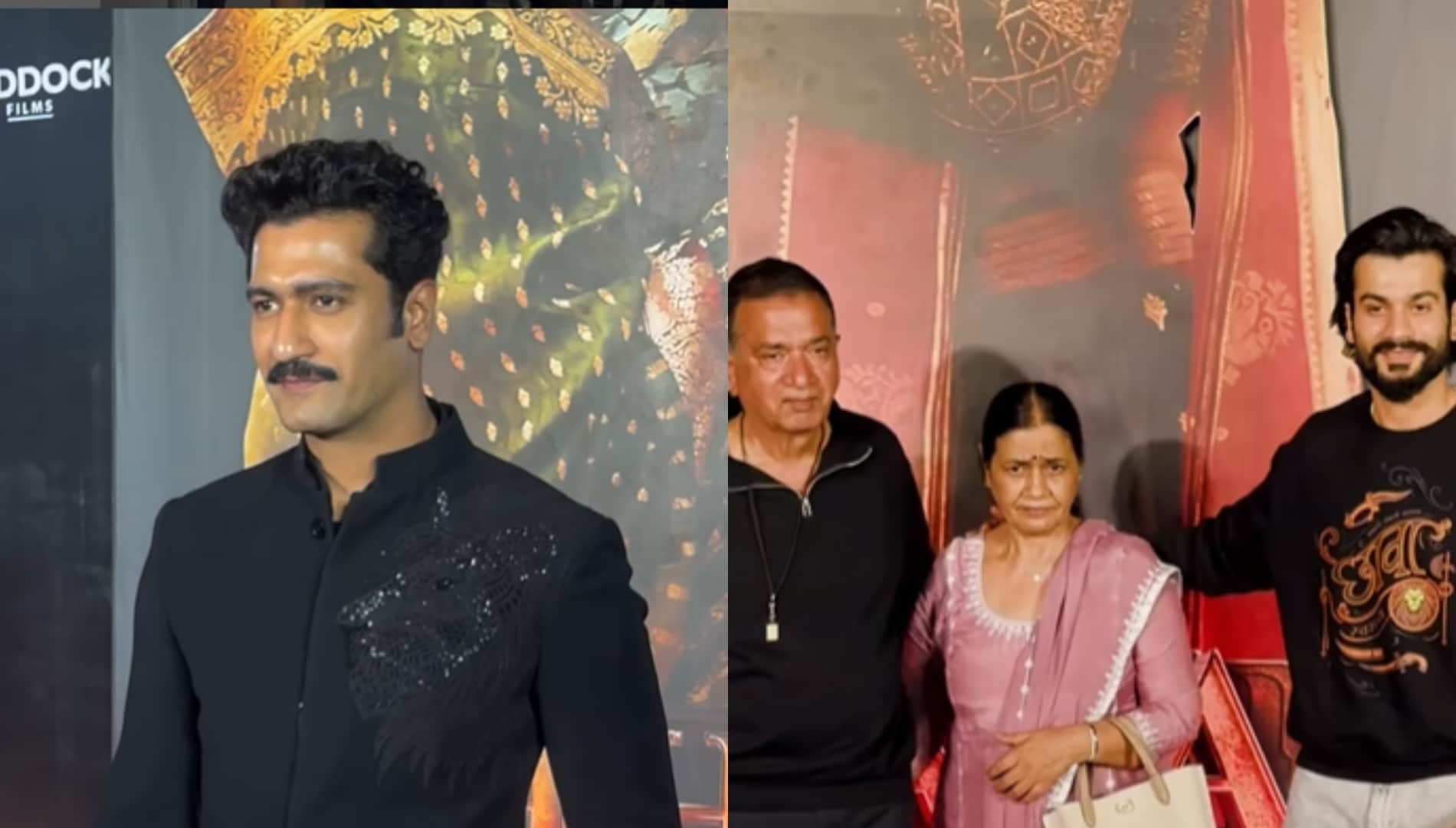 Vicky Kaushal And Katrina Kaif At Film Chhava Screening With Family