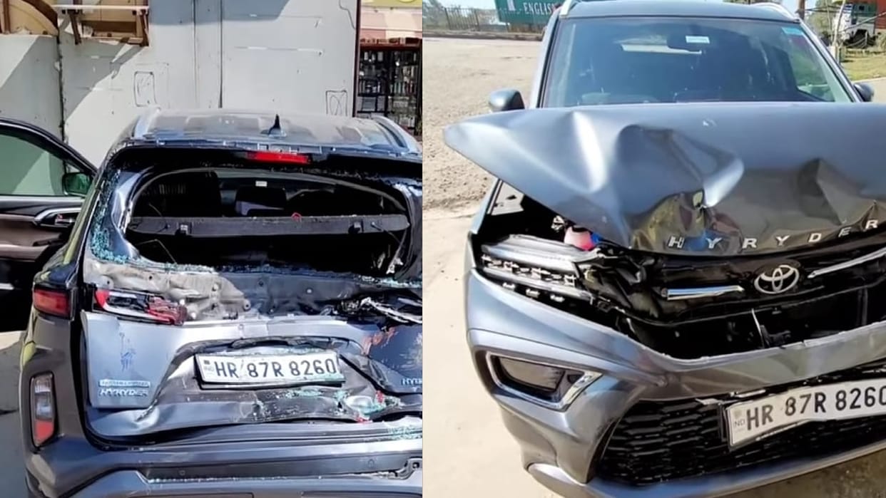Major accident near BJP President's convoy in Karnal, four vehicles collided; elderly couple injured