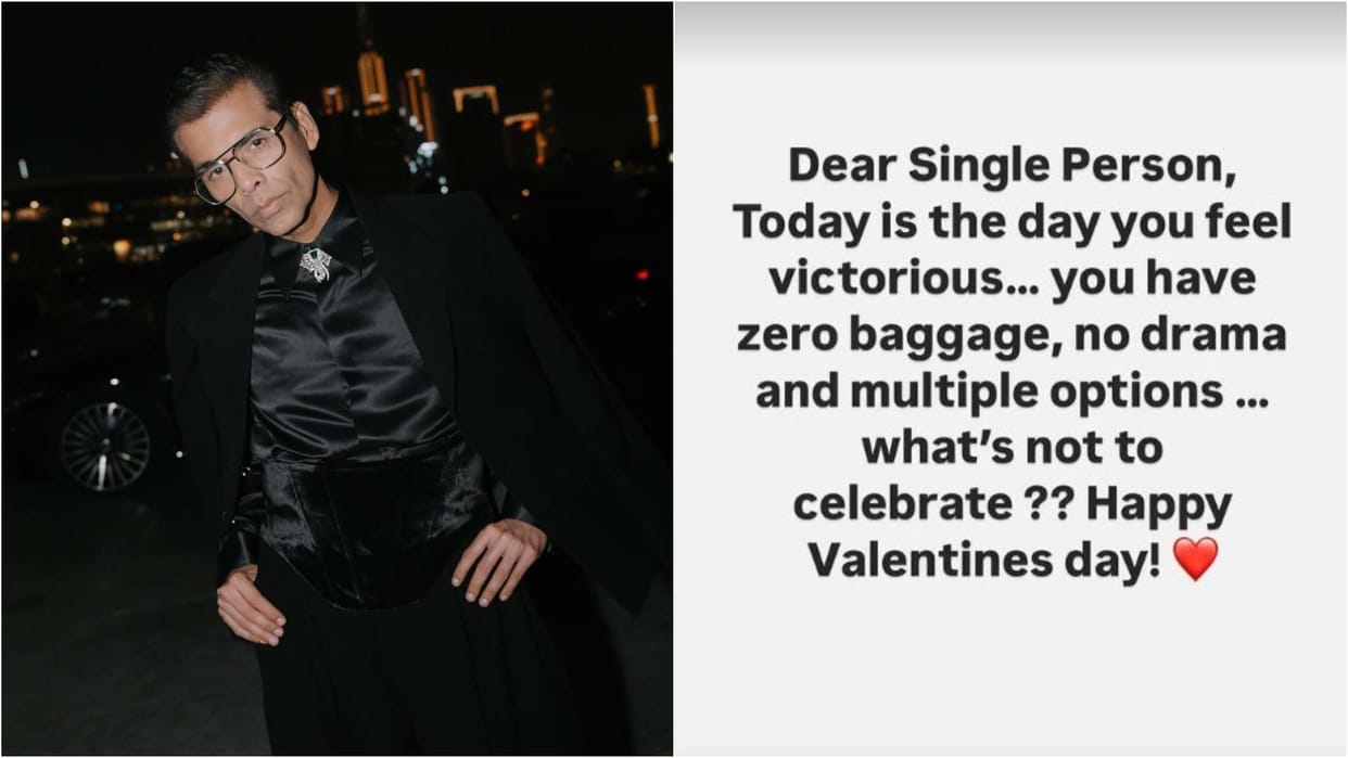 karan jauhar explain why single people are victorious on the Valentines Day