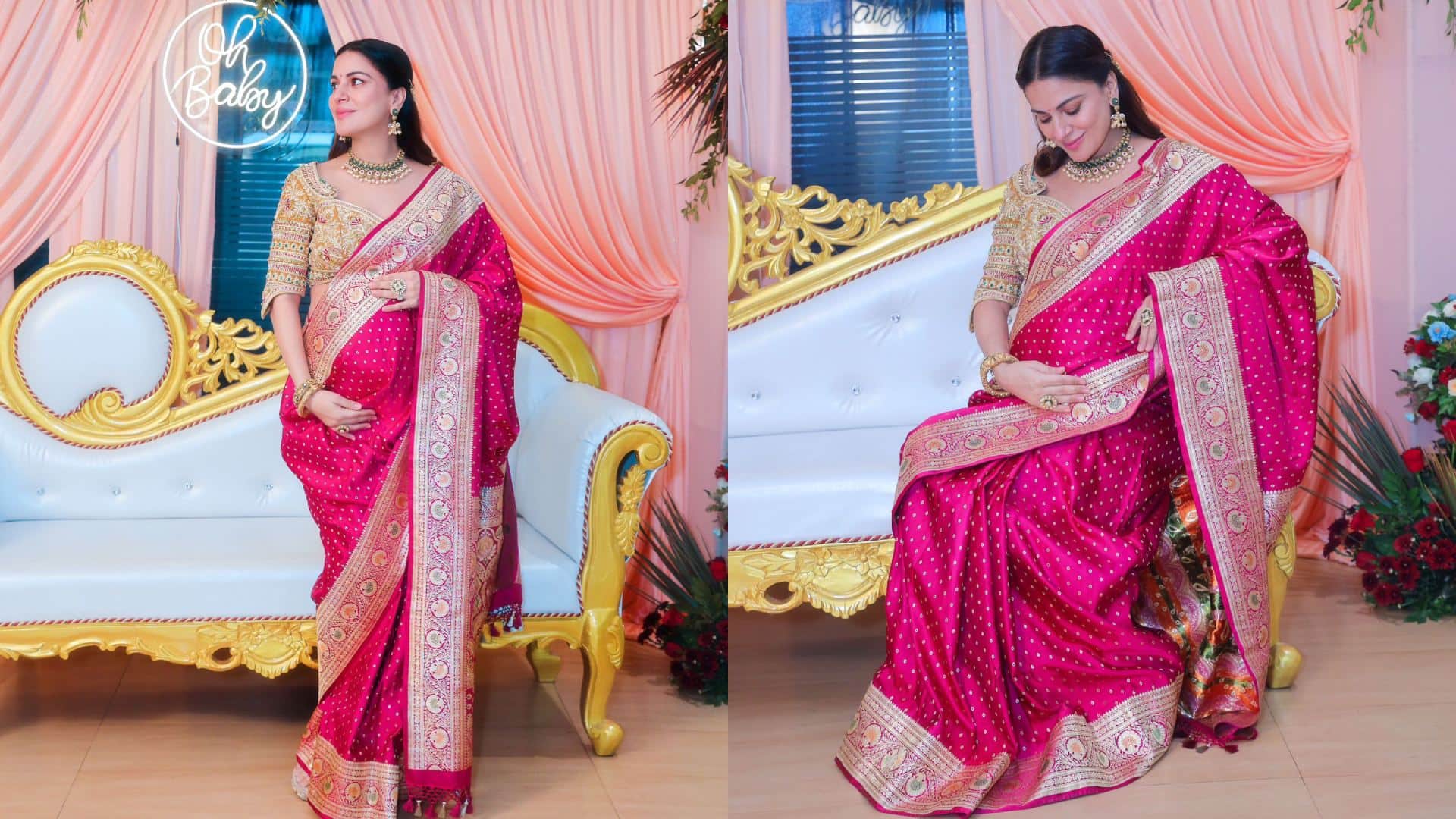 how to wear saree and peticot during pregnancy